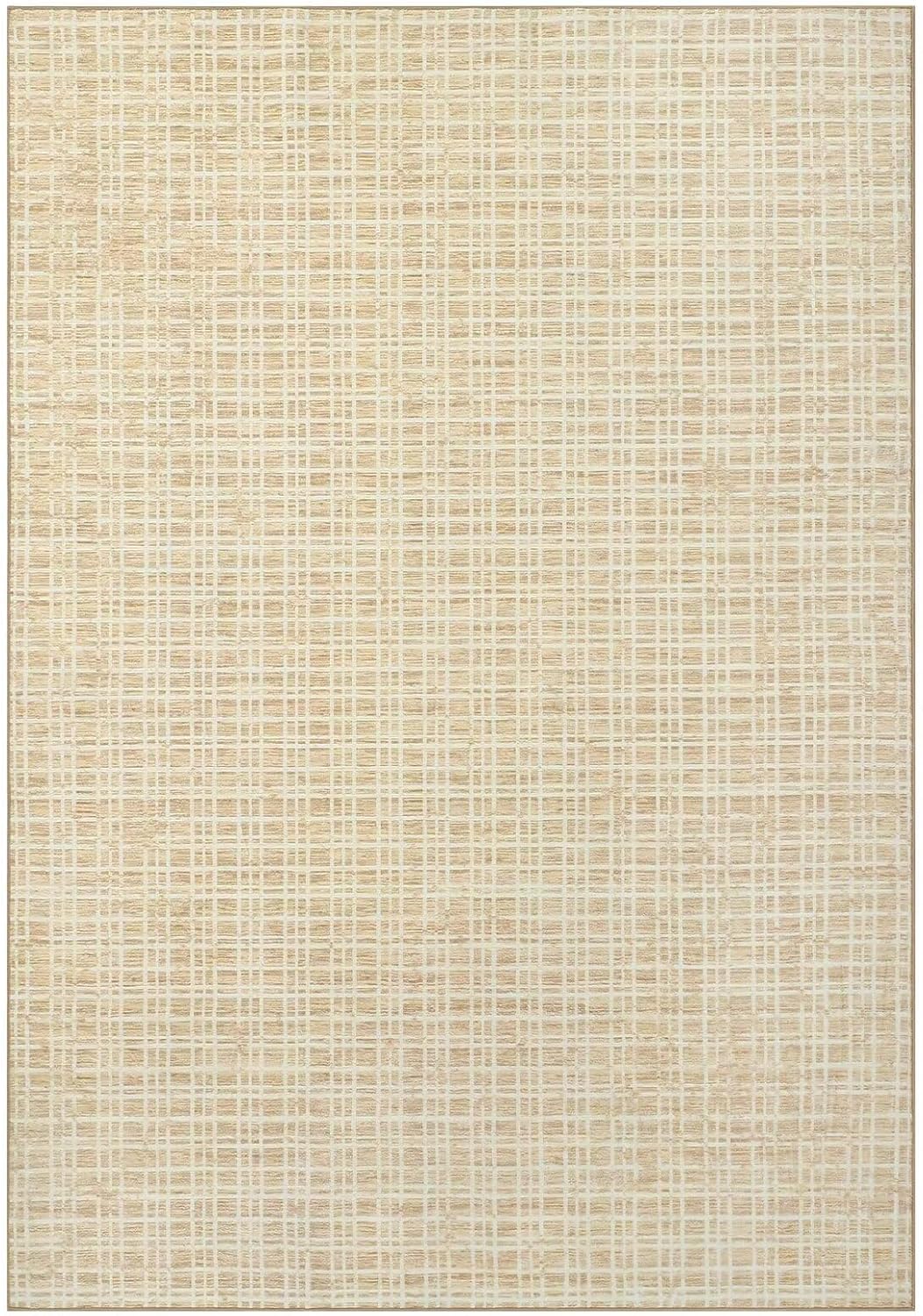 Soft Area Rug 5x7 Modern Lines Yellow Rug for Bedroom Washable Rug Low Pile Artistic Abstract Rug Contemporary Plush Rug Indoor Non-Slip Floor Carpet for Living Room Non-Shedding Floor Cover