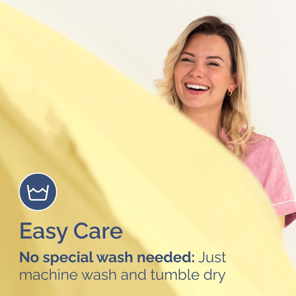 Full Fitted Sheet - Single Fitted Sheet Only - 8-16" Deep Pockets - Yellow