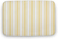 Pale Yellow and White Candy Stripes Bathroom Rugs, Non Slip & Absorbent Bath Mat Carpets for Bathroom, Entryway or Sink 16" x 24"