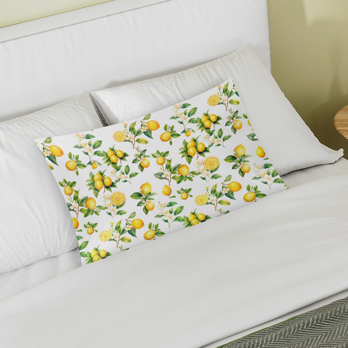 Lemon Satin Pillowcase for Hair and Skin Soft Silk Pillow Case Slip