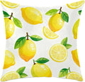 Fruit Lemon Yellow Pillow Covers 16x16 Inch Decorative Square Pillow Cases Soft Standard Modern Throw Pillow Covers for Home Sofa Living Room Bedroom Decor