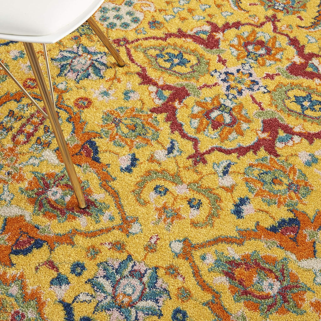 Allur Yellow Multicolor 4' x 6' Area Rug - Easy Clean, Non Shedding, Bed Room, Living Room, Dining Room, Kitchen (4' x 6')