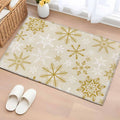 Winter Yellow Snowflake 2x3 Area Rugs for Living Room, Christmas White Snowflake Non Slip Floor Mat Washable Low-Profile Indoor Carpet for Bedroom, Dining Room, Bathroom