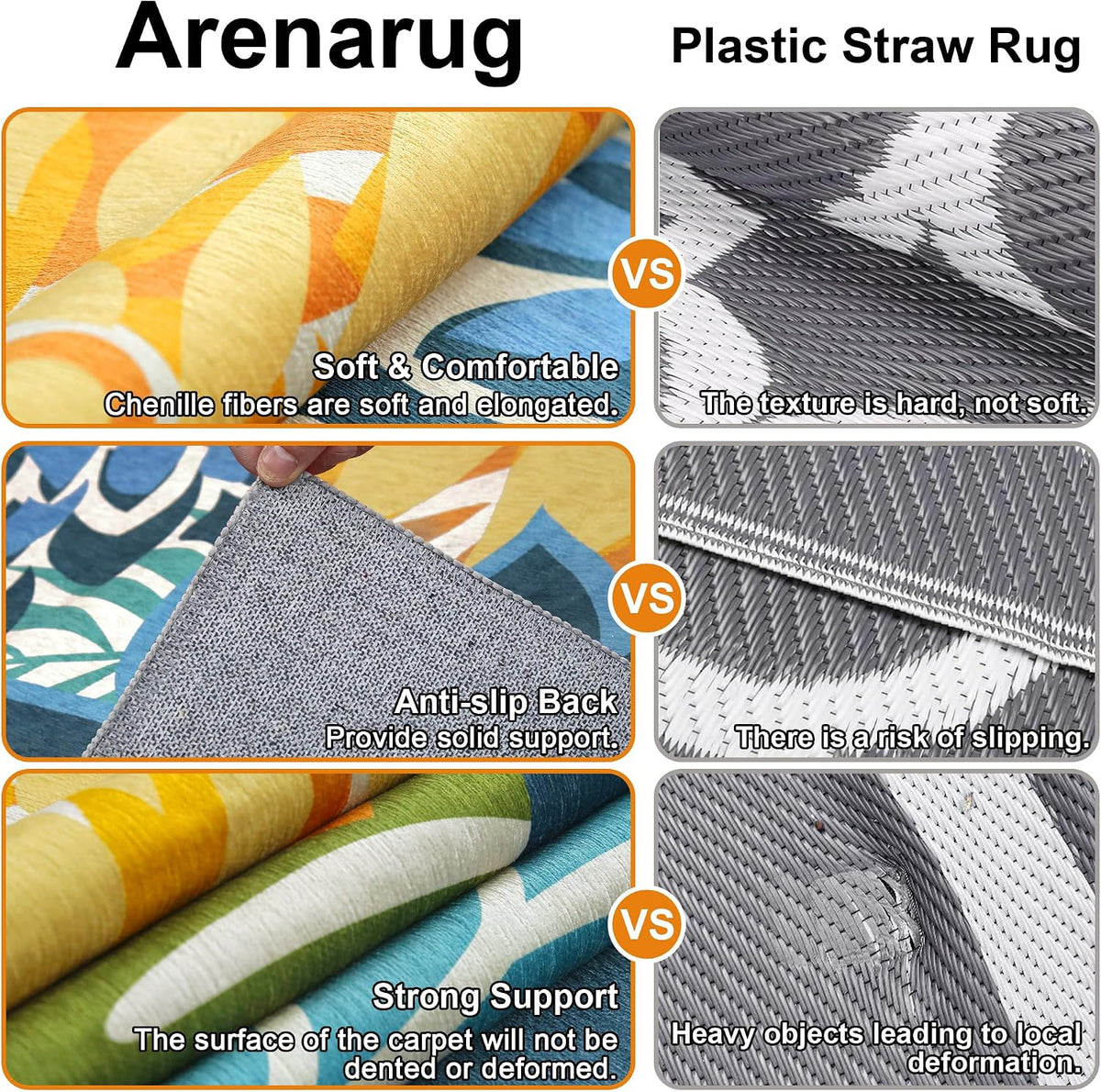 Outdoor Rug Waterproof, Washable Patio Rug for Deck, 5x8, Green