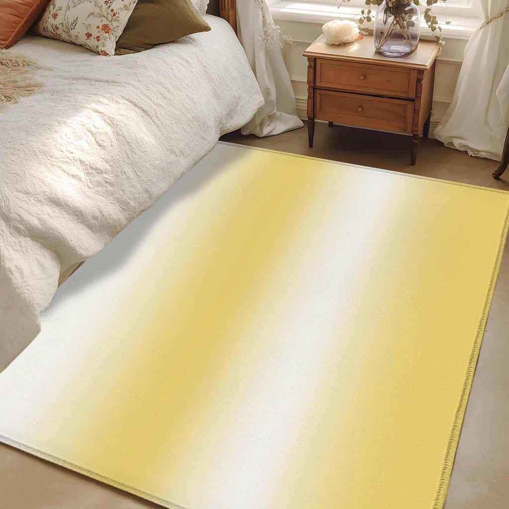 Area Rug Gradient Lemon Yellow Abstract Rectangle Area Rugs Washable Rug for Living Room Bedroom Dining Room, Modern Aesthetic Art Soft Non-Slip Floor Carpet 3x5ft