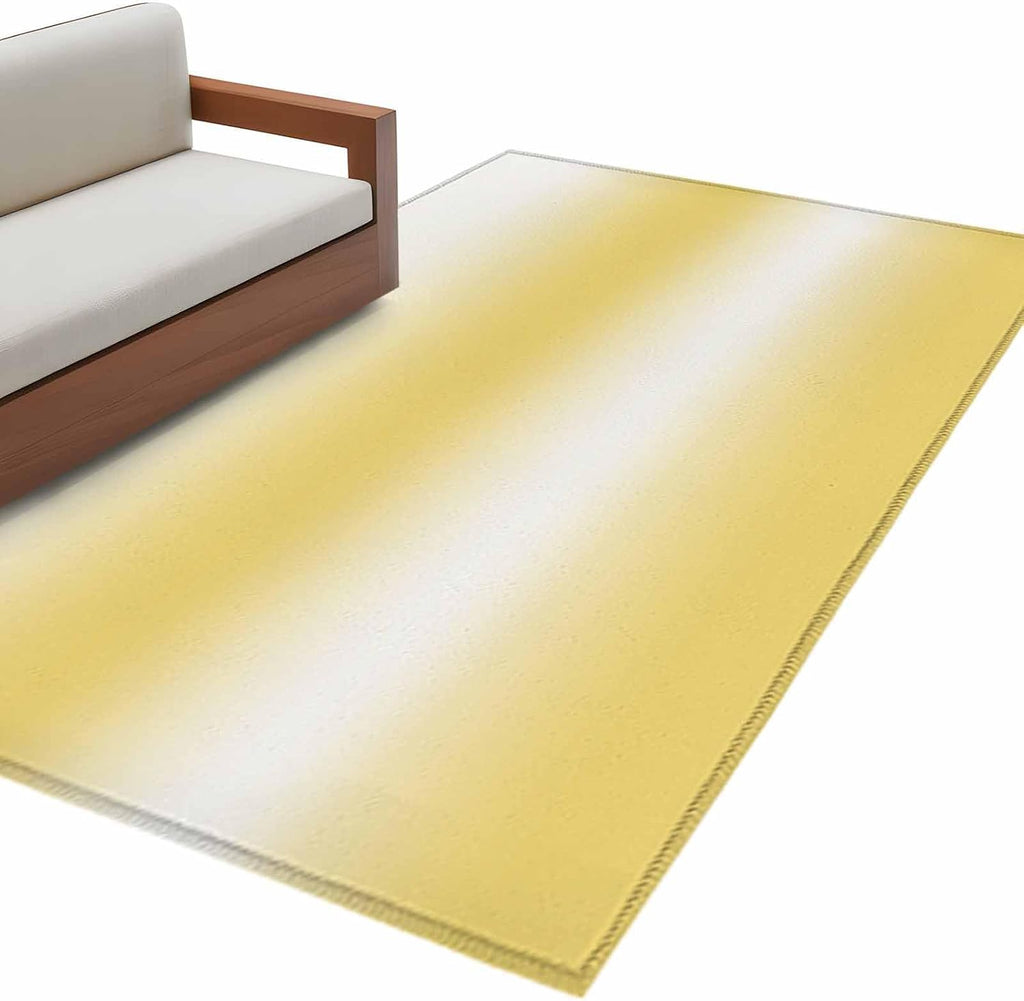 Area Rug Gradient Lemon Yellow Abstract Rectangle Area Rugs Washable Rug for Living Room Bedroom Dining Room, Modern Aesthetic Art Soft Non-Slip Floor Carpet 3x5ft