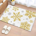 Winter Snowflake 2x3 Area Rugs for Living Room, Christmas Yellow Sequins Texture Abstract Non Slip Floor Mat Washable Low-Profile Indoor Carpet for Bedroom, Dining Room, Bathroom