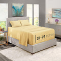 Twin XL Size Sheet Set, 4 Piece Extra Deep Pocket (18-24 inches), Microfiber, Hotel Luxury, Soft, Breathable, Wrinkle-Free, Easy to Care, Vanilla Yellow