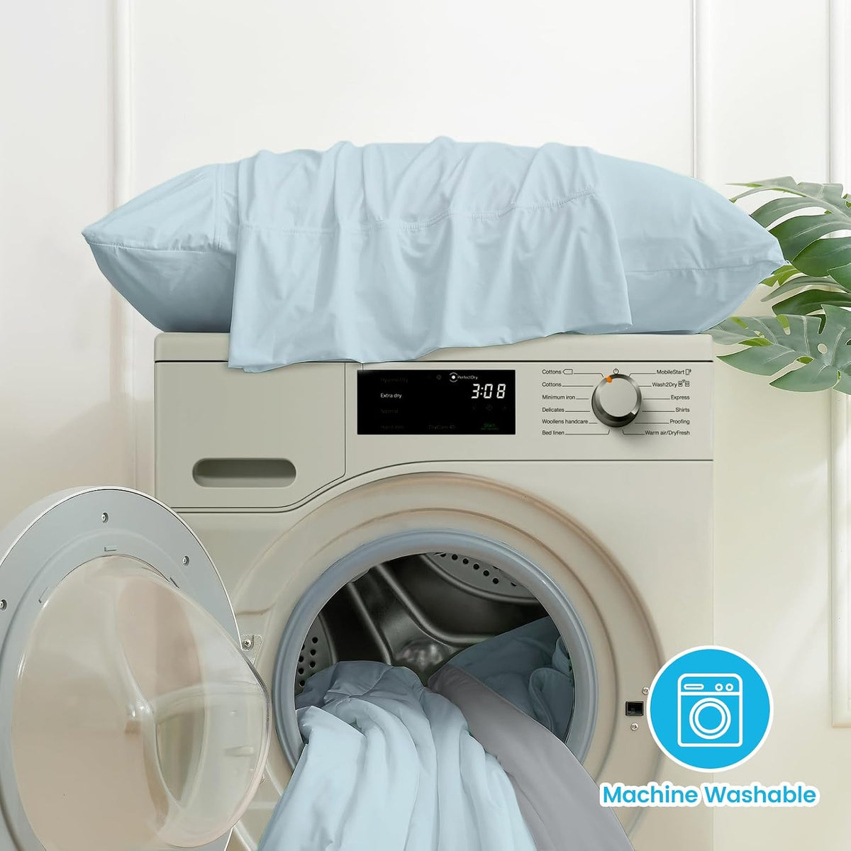 2 Pack Cooling Pillow Cases, Standard 20" x 26", Blue