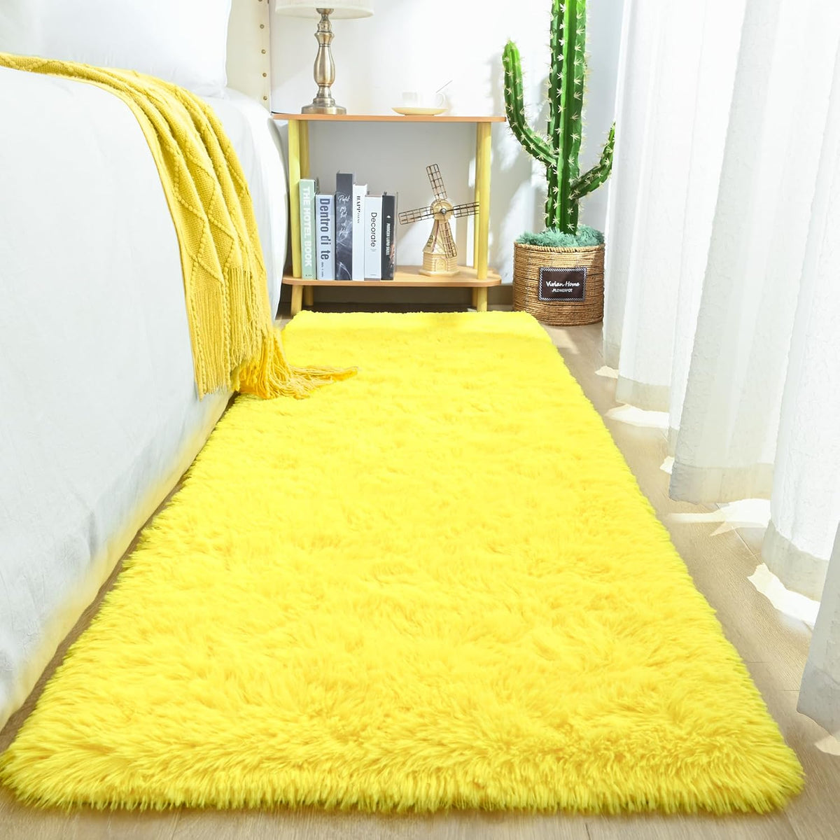 Fluffy Area Rugs 2x6, Soft Washable Shag Rug for Bedroom Girls Room