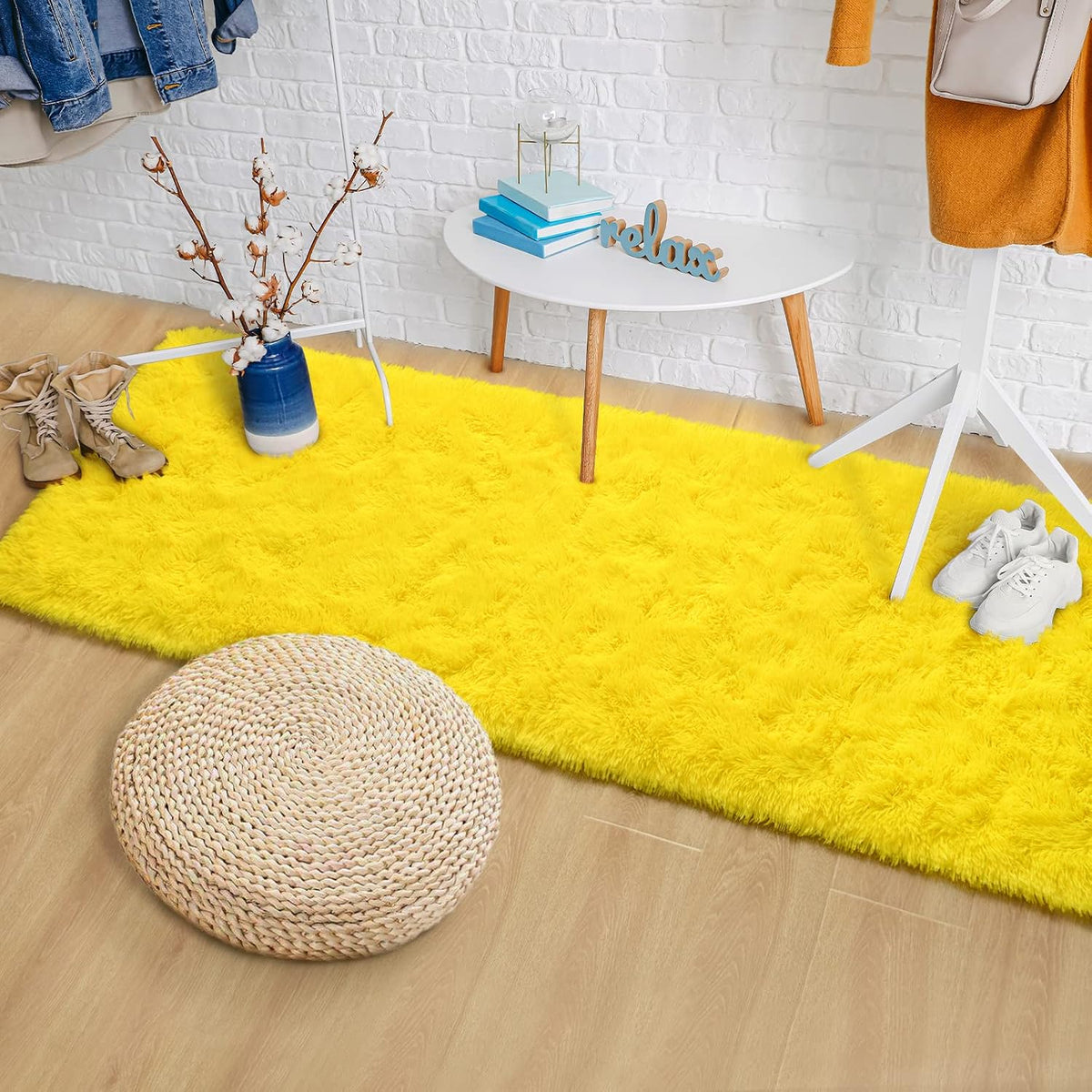 Fluffy Area Rugs 2x6, Soft Washable Shag Rug for Bedroom Girls Room