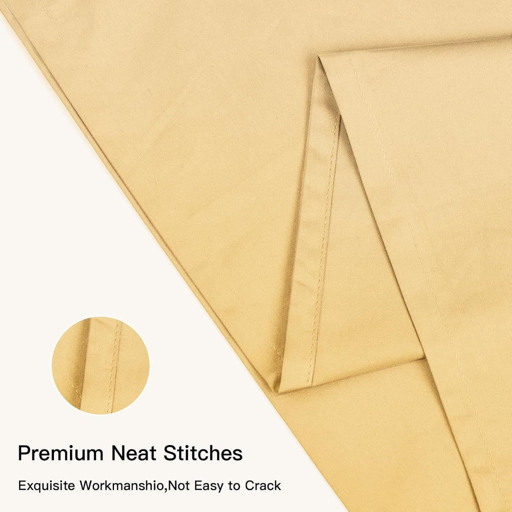 100% Cotton Standard Pillowcases Set of 2, 600 Thread Count Pillow Cases, 20x26 Inches, Super Soft and Breathable Envelope Closure (Mustard Yellow)