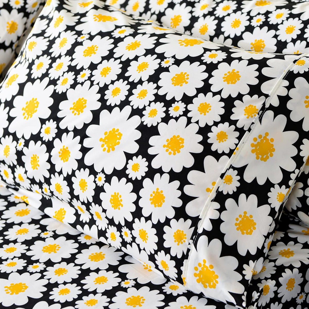 Ultra-Soft Microfiber Sheet Set - Double Brushed - Wrinkle and Stain Resistance - Fit 14 inches Deep Pocket - 4 Pieces Set (Twin, Yellow Daisies)