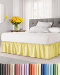CGK Linens Wrap Around Dust Ruffle Bed Skirt - Queen, 15" Yellow