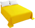 Flat Sheet Single,1 Pack Solid Flat Sheet Smooth Touch Hotel Quality (Twin, Yellow)