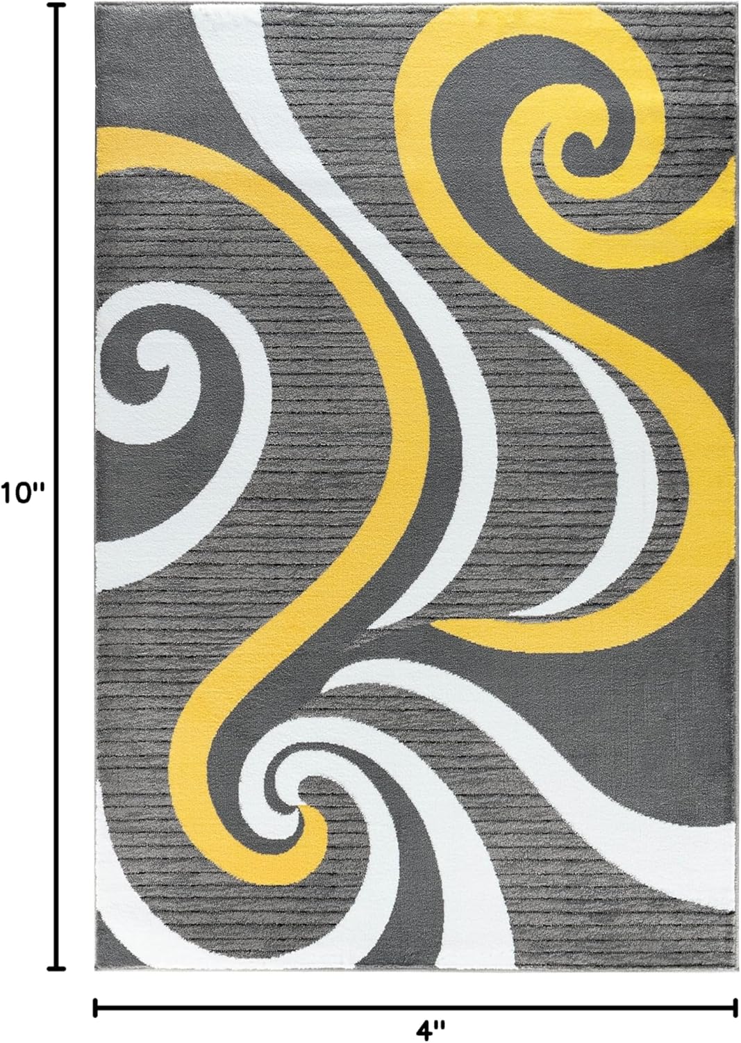 Modern Area Rug Swirls Carpet Bedroom Living Room Contemporary Dining Accent Sevilla Collection 4817A (Yellow, 8x10)