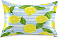Yellow Lemons Satin Pillowcase for Hair and Skin 1PCS,Silky Soft Pillow Case with Envelope Closure Pillow Cover,Standard Size 20×26In