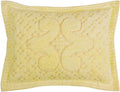 100% Cotton Tufted Chenille Bedspread Pillow Sham Medallion Pattern Soft Plush Cozy Feel | Standard Shams Size All Seasons Lemon Yellow Color Aesthetic Bedding Washable Western Farmhouse Look