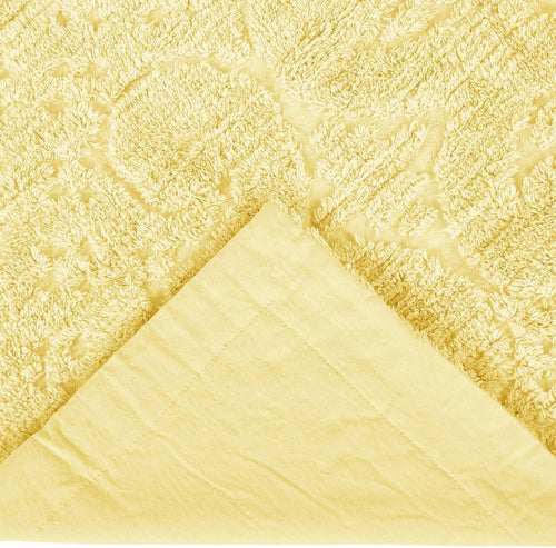100% Cotton Tufted Chenille Bedspread Pillow Sham Medallion Pattern Soft Plush Cozy Feel | Standard Shams Size All Seasons Lemon Yellow Color Aesthetic Bedding Washable Western Farmhouse Look