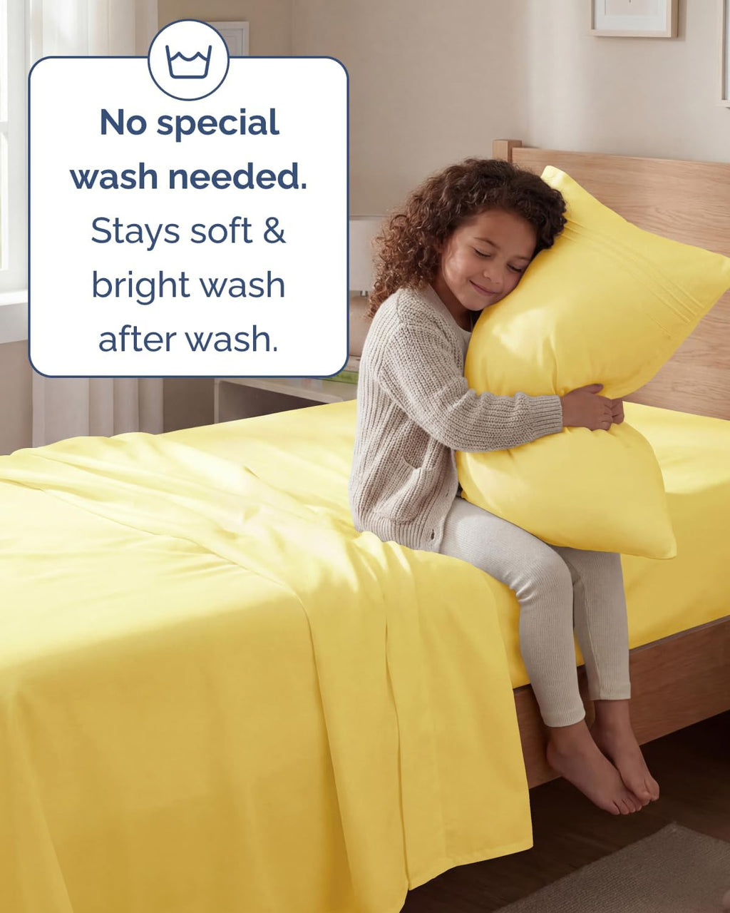 Twin Size 3 Piece Sheet Set - Comfy Breathable & Cooling Sheets - Yellow