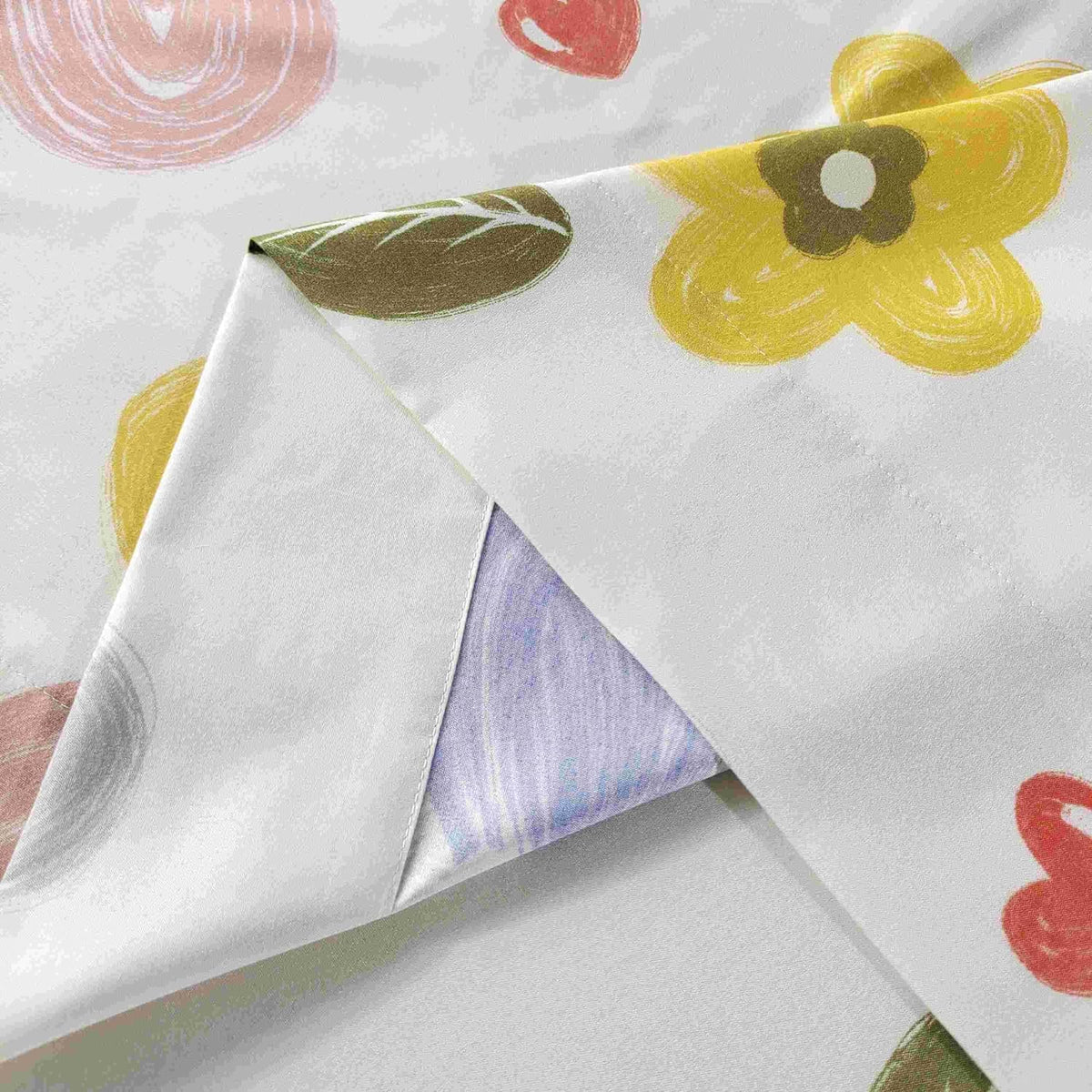 4 Pieces Yellow Floral Sheets Set Queen, Soft Microfiber Floral Sheets Queen Size, Fade Resistant, Flower Sheet Bed Set Deep Pocket All Season