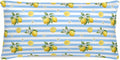 Summer Fruit Satin Pillowcase for Hair and Skin, Yellow Lemon Rustic Flower Blue Stripes Silky Pillow Cases Standard Size with Zipper 1 Pack Soft Cooling Pillow Cover for Women Men, 20''x40''