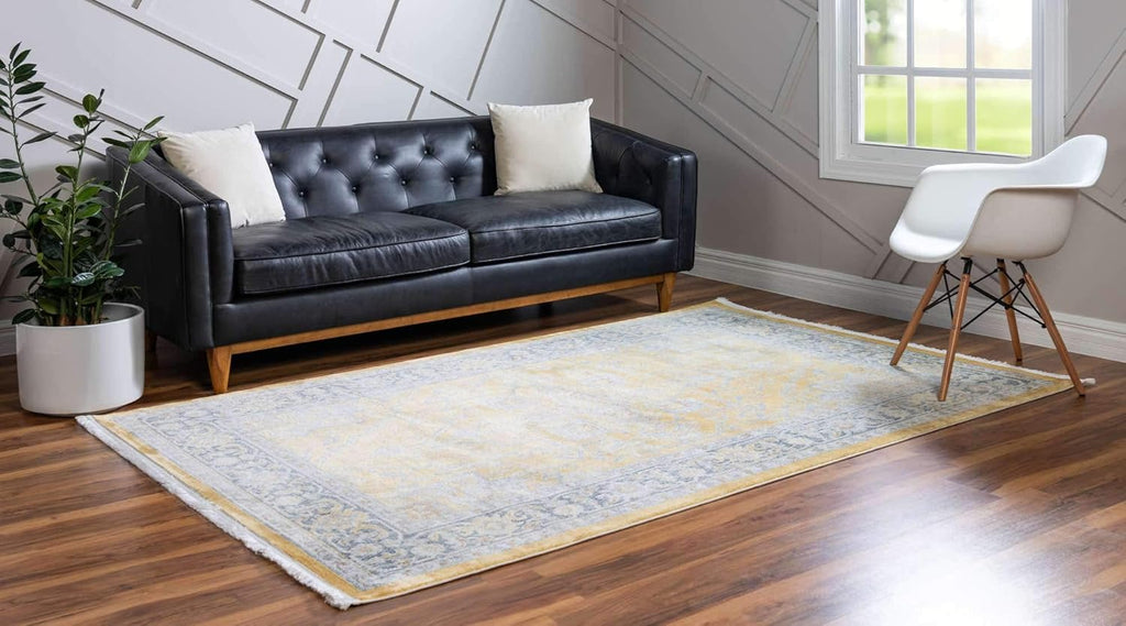 Baracoa Collection Area Rug - Prado (4' 3" x 6' 1" Rectangle, Yellow/ Ivory)
