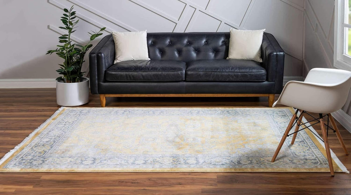 Baracoa Collection Area Rug - Prado (4' 3" x 6' 1" Rectangle, Yellow/ Ivory)