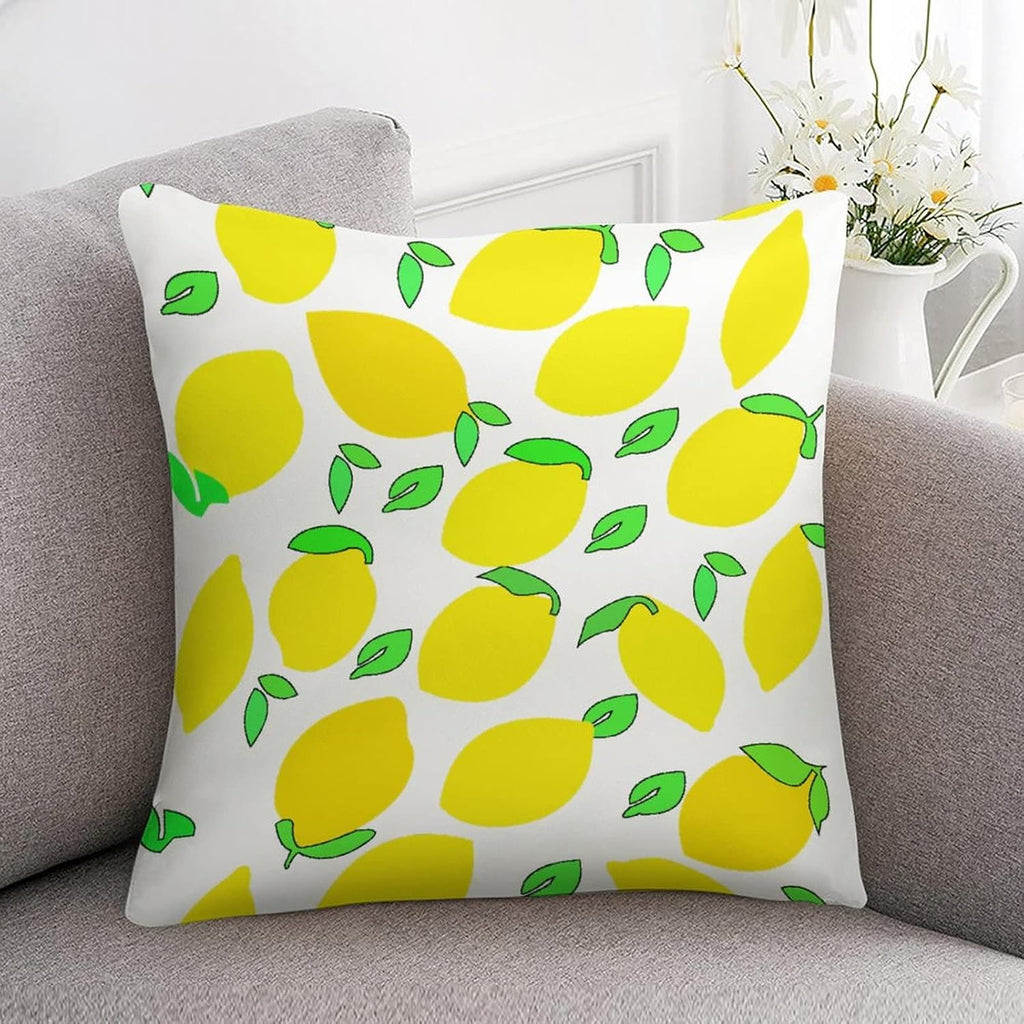 Decor Pillows 16"x16" Lemon Yellow Satin Square Throw Pillow Covers Spring Summer Decorative Throw Pillow Covers Hidden Zipper Decorative Couch Pillow Cover for Sofa Summer Pillow Covers