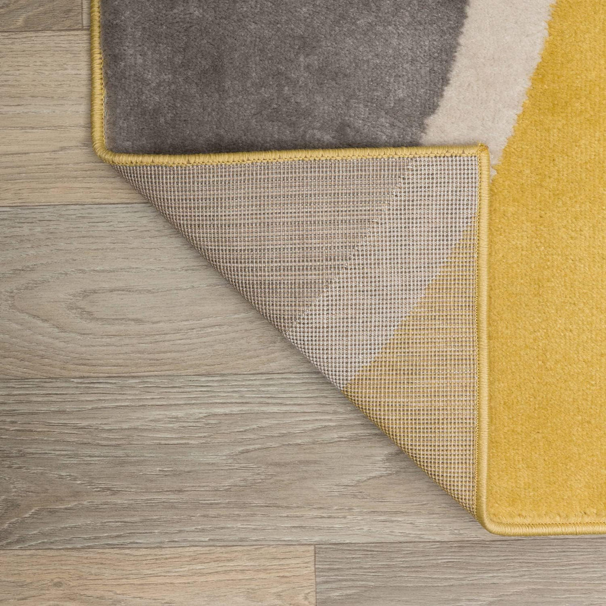 Abstract Circles Contemporary Living Room Area Rug Yellow 3'3" x 5'