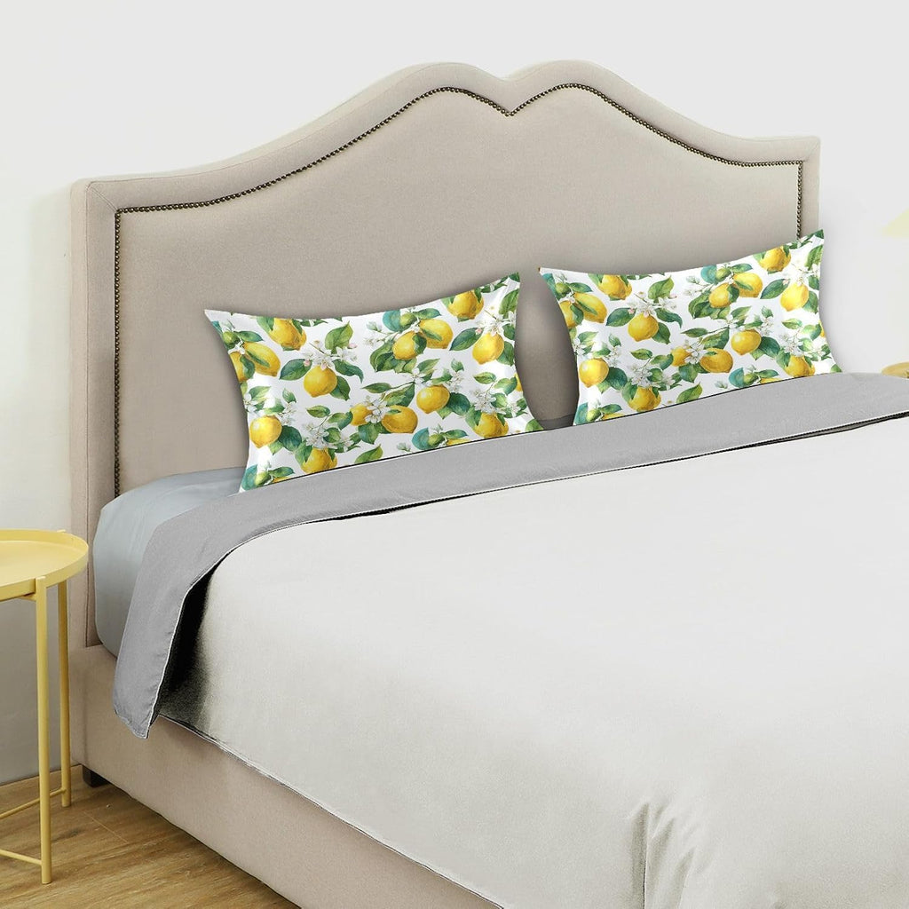 Satin Pillowcase 1 Pack Lemon Yellow Citrus Fruits (13) Similar to Silk Pillow Cases, 20" x 26" Soft Smooth Breathable Cool Pillow Cover for Hair and Skin, Standard Size