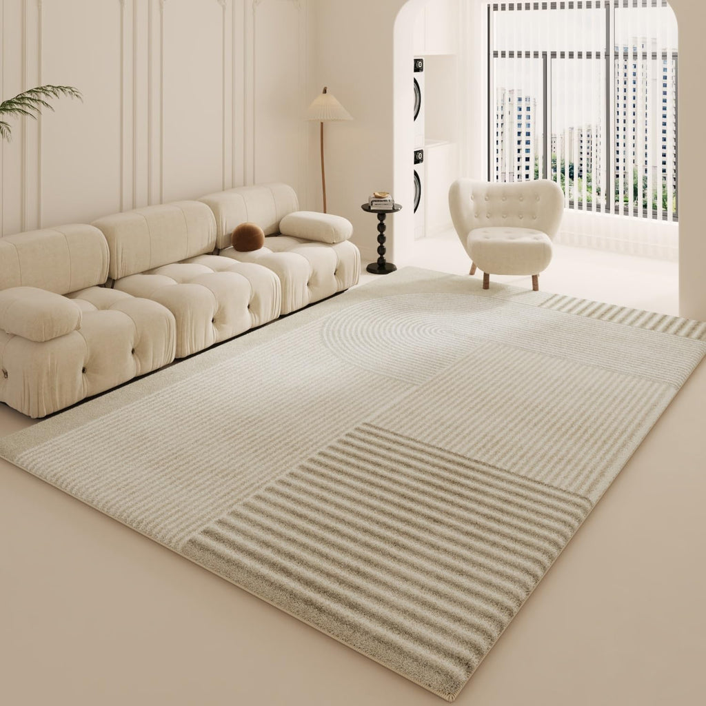 Abstract Rug Washable Area Rug for Living Room Bedroom Modern Non-Slip Rug Home Decor Area Rug Modern Rug(Light Yellow,63x91in)