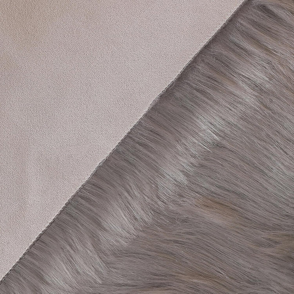 linmopm Faux Fur Sheepskin Rug, Grey, 2x3 ft