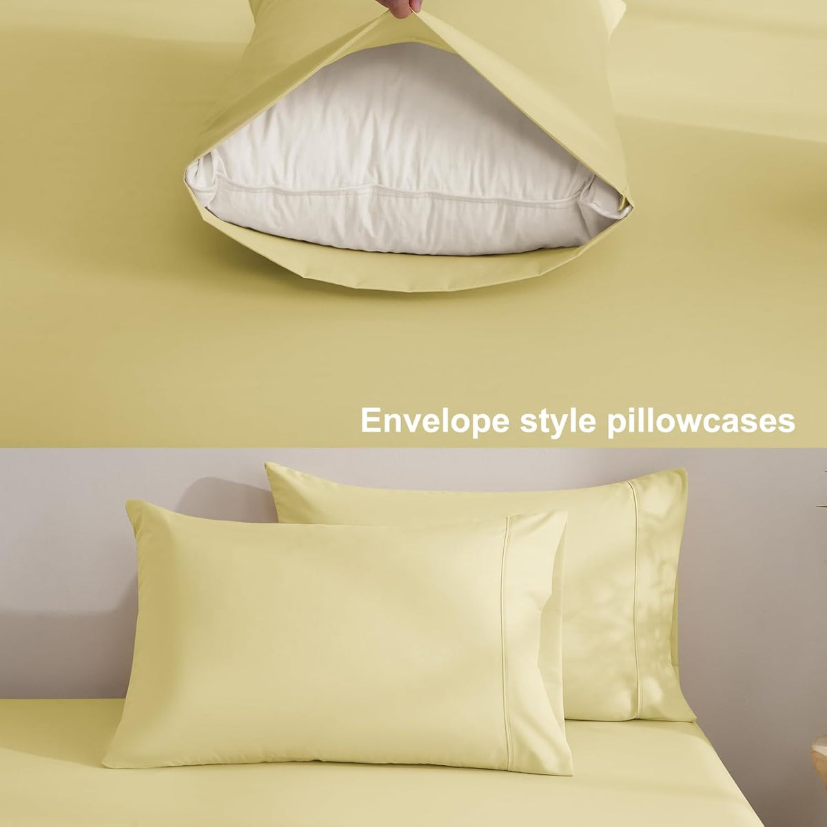 Bedding Twin Sheets Set - Soft Bed Sheets - Cooling Breathable Bedding Set with 16" Deep Pocket (3 Pieces, Twin, Pineapple Yellow)