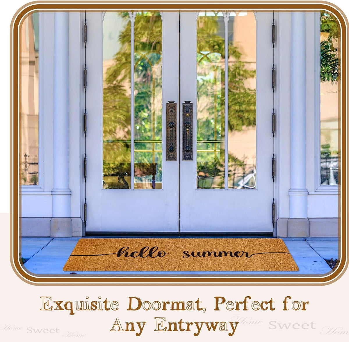 48''x16'' Long Doormat for Entrance Entry,Hello Summer,Yellow