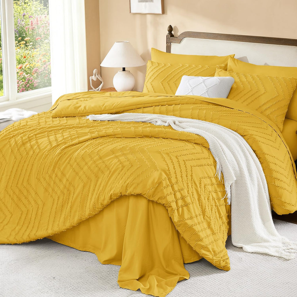 Queen Comforter Set with Sheets, 7 Pieces Boho Bed in a Bag