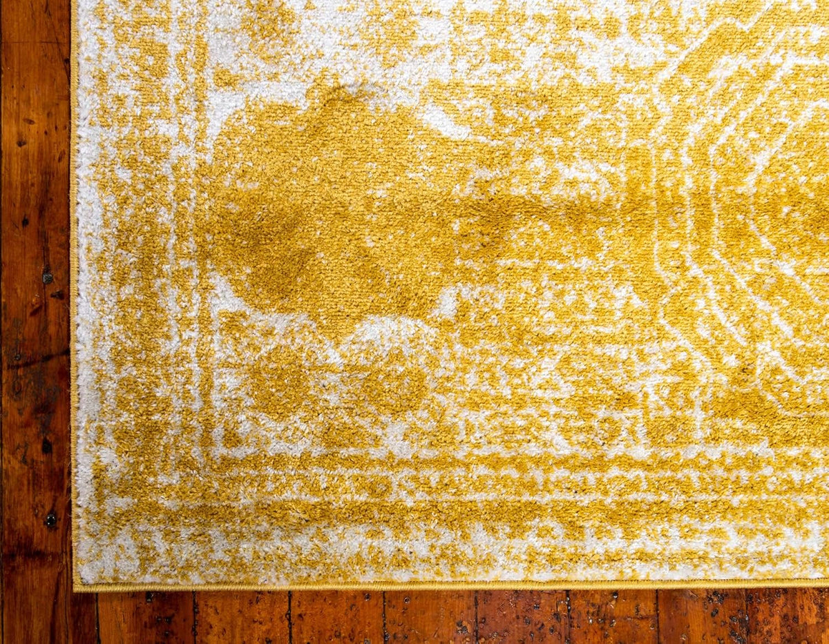 Bromley Collection Area Rug - Wells (7'10" x 10' Rectangle, Yellow/ Ivory)