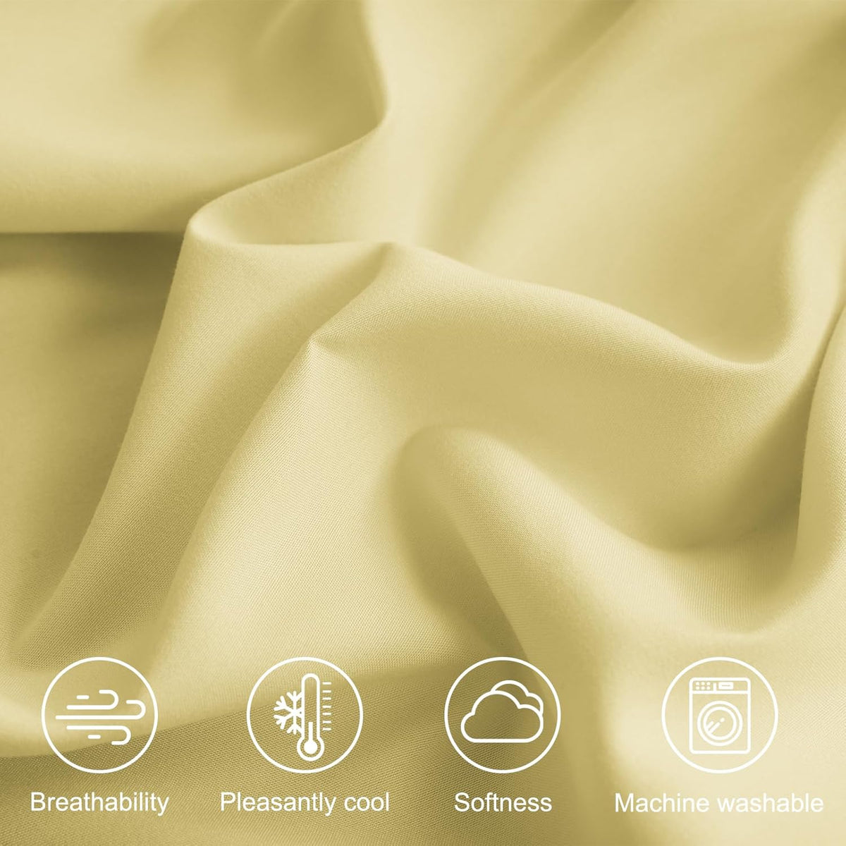 Bedding Full Sheets Set - Soft Bed Sheets - Cooling Breathable Bedding Set with 16" Deep Pocket (4 Pieces, Full, Pineapple Yellow)