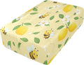 Lemon Bee Yellow Floral Air Mattress Sheet for 12-22 Inch Air Bed Soft Breathable Fitted Sheet with 24 Inch Deep Pocket & Zipper Opening, Twin