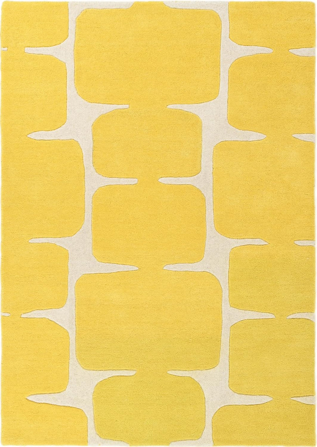 Hand Tufted Modern Yellow Color Abstract Geometric Area Rug for Living Room, Bedroom and Hall.