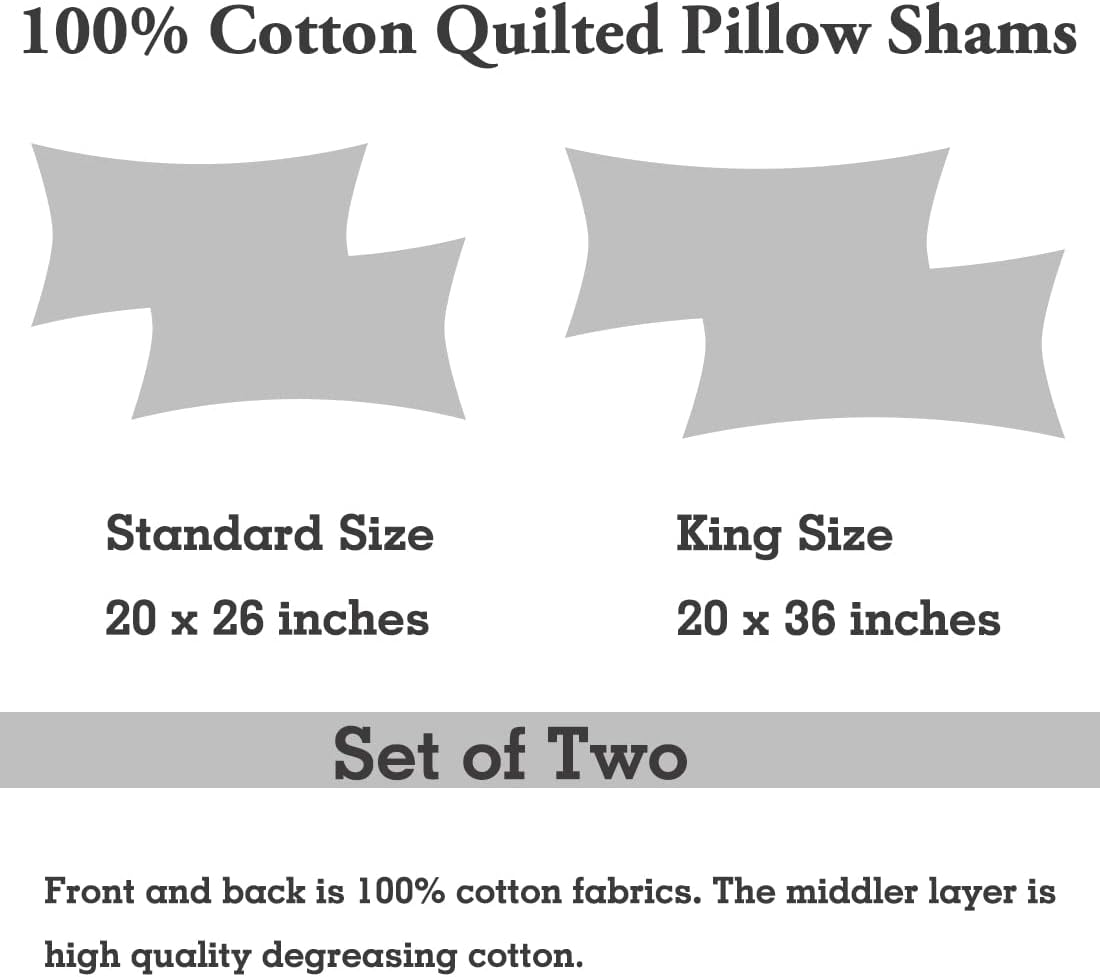 100% Cotton Quilted Pillow Sham Floral Printed Pillow Cover (Gold/Yellow)