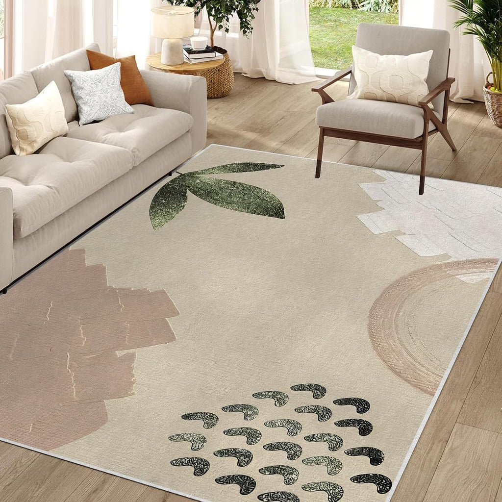 Home Decor Aesthetics Area Rug – Premium Low Pile Non-Slip Carpet for Living Room, Bedroom & Office – Abstract Three-Dimensional,Washable Contemporary Home Decor Rug Yellow