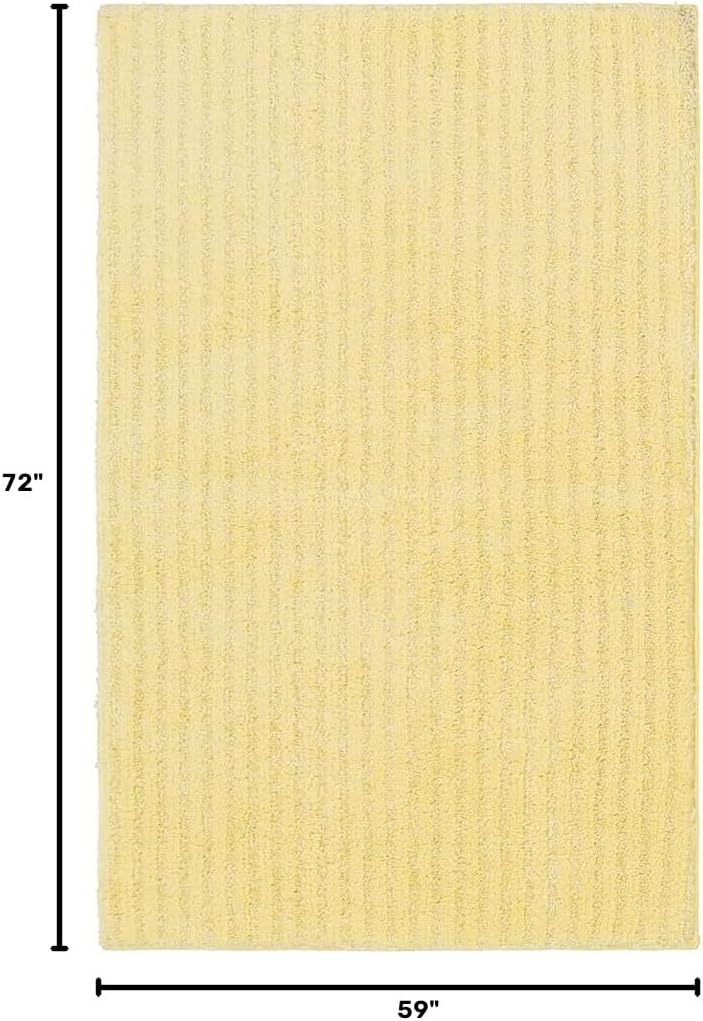 Sheridan Rubber Ducky Yellow 3 Piece Set (21" X 34" Rug, Lid, Contour) Plush Strip Machine Washable Nylon Bath Rug