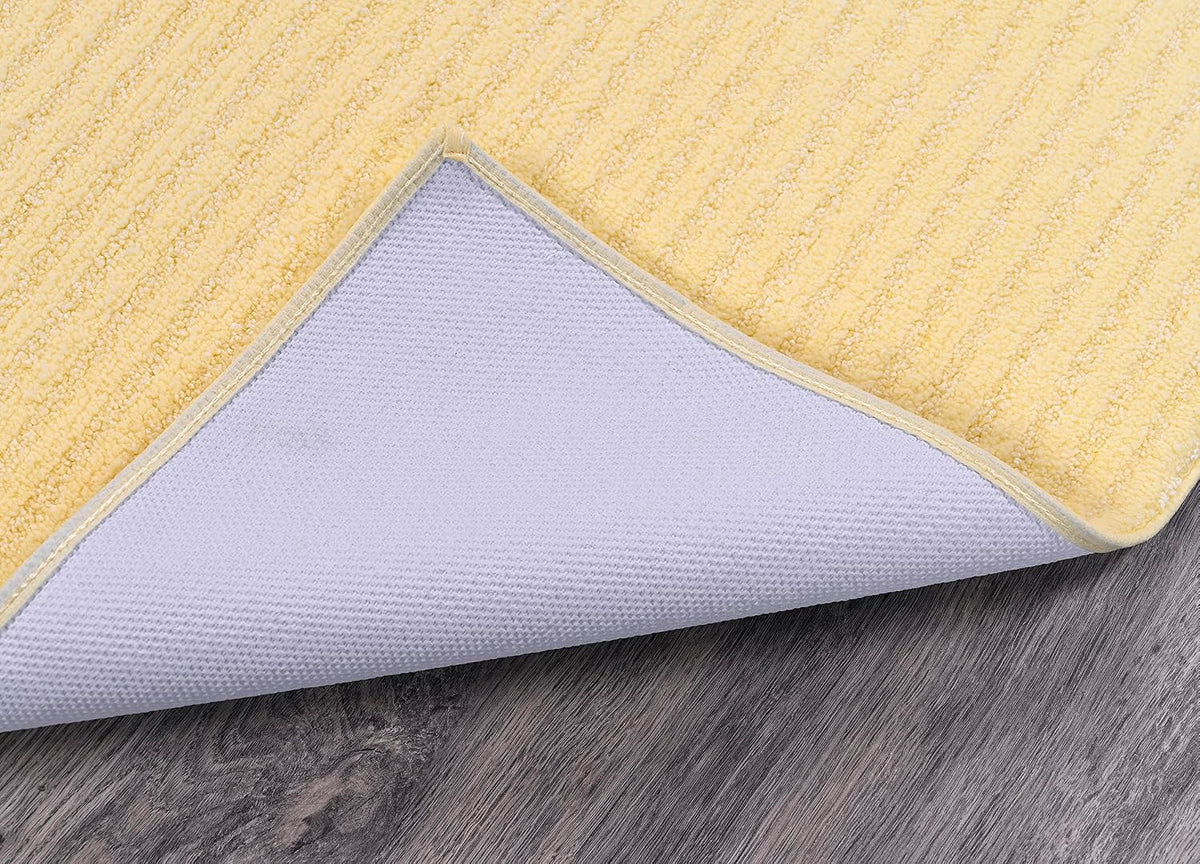 Sheridan Rubber Ducky Yellow 3 Piece Set (21" X 34" Rug, Lid, Contour) Plush Strip Machine Washable Nylon Bath Rug