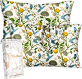 Silk Pillow Cases 2 Pack - Standard Size 20 x 26 Inch Silky Pillowcases for Hair and Skin Soft Cooling Smooth Aesthetic Bed Sleeping Pillow Cover with Zipper for Women, Lemon Bird