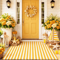 2'4'' X 3'7'' Yellow and White Fall Vertical Stripe Outdoor Rug