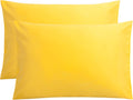 2-Pack Microfiber Queen Pillow Cases, Envelope Closure, Yellow