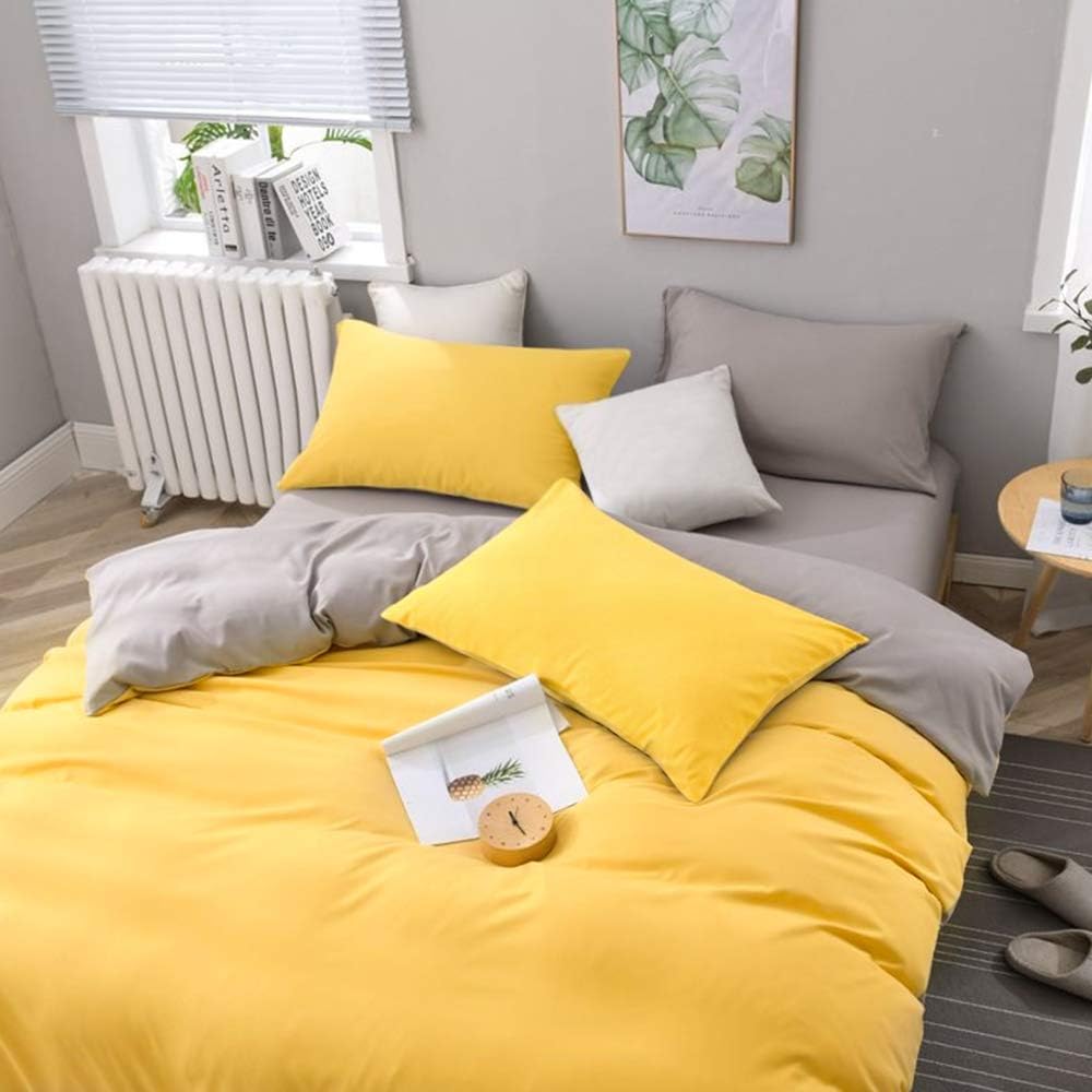 2-Pack Microfiber Queen Pillow Cases, Envelope Closure, Yellow