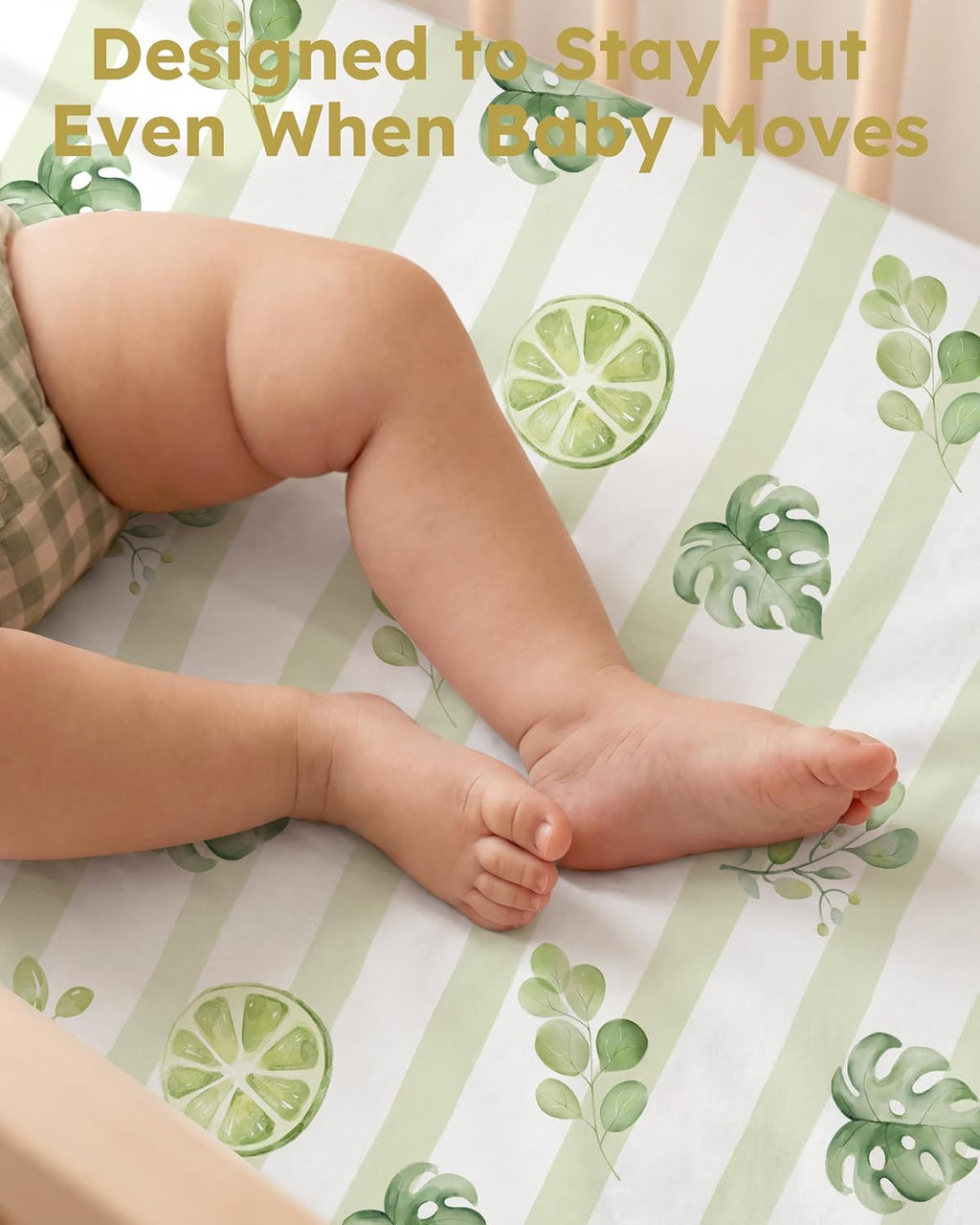 Baby Crib Sheets for Boys Girls, Toddler Bed Sheets Fitted for 52"x28" Standard Crib and Toddler Mattresses, 4 Pack Soft Breathable Stretchy Microfiber Yellow Green Lemon