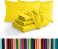 Luxury Soft 1500 Premium Hotel Quality Microfiber Wrinkle and Fade Resistant Cozy 6-Piece Bedding Set, Easy All Around Elastic Fitted Sheet, Deep Pocket, California King, Yellow